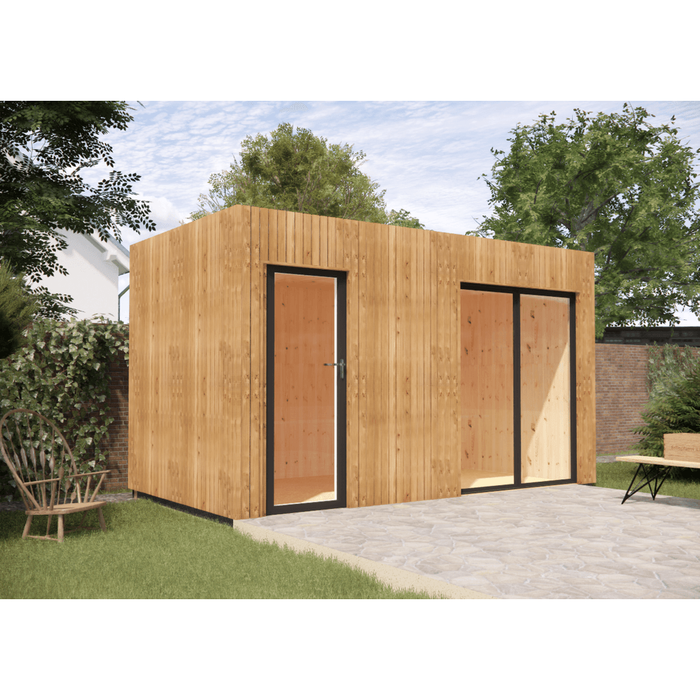 Studio de jardin sans permis en bois 4,4 x 2,4 x 2,7 m / menuiseries alu k-line