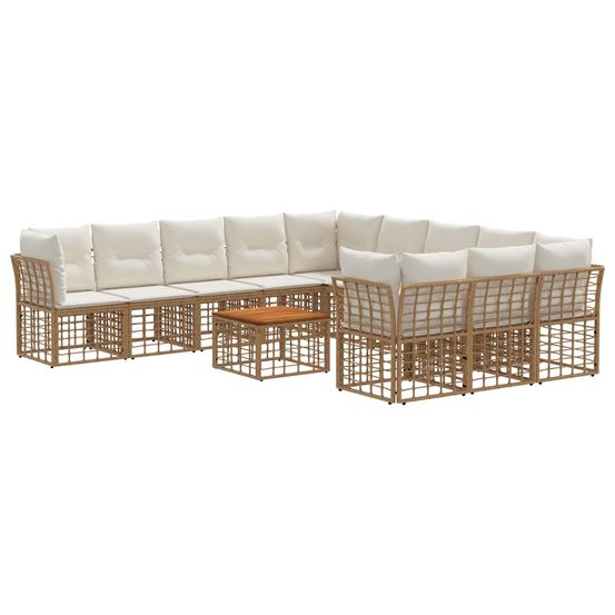 Ensemble de canapés d'extérieur 12 pc blanc naturel et crème