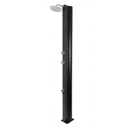 Douche de piscine solaire grise avec rince pieds 40l