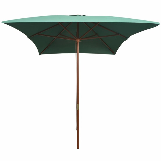 Parasol avec poteau en bois 200 x 300 cm vert