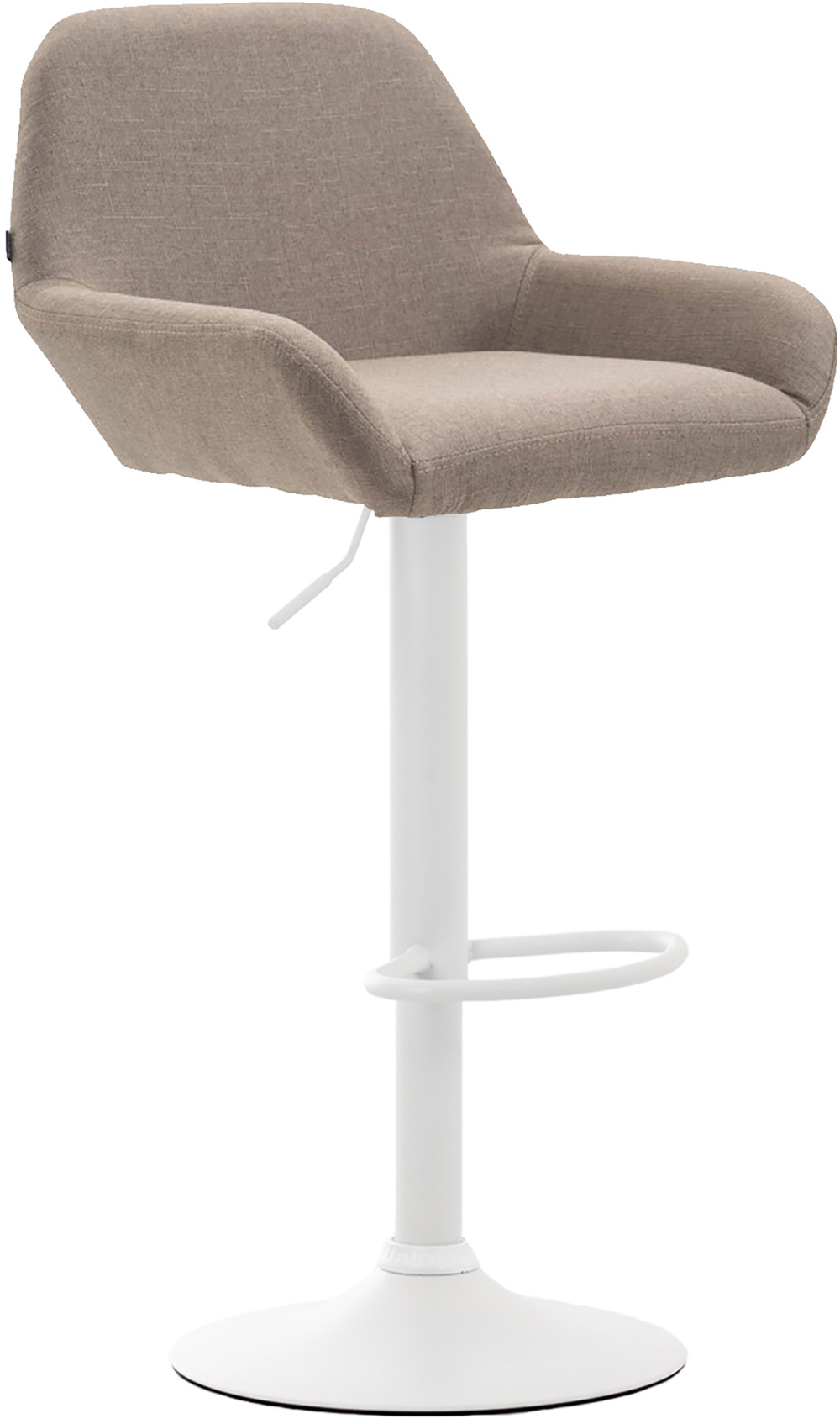 Tabouret de bar braga tissu blanc