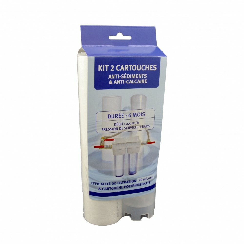 Lot de 2 cartouches pour station antitartre et antisédiment