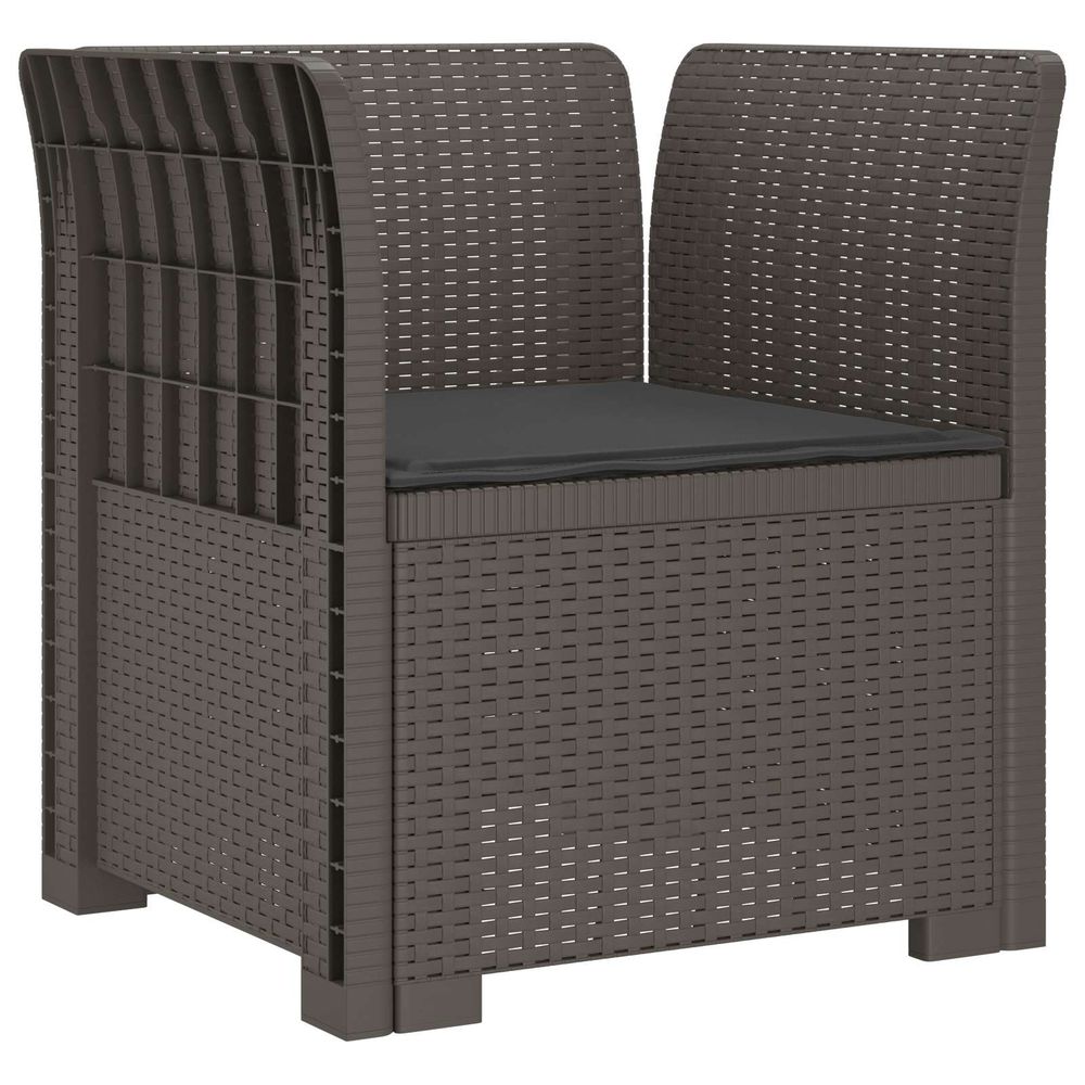 Fauteuil 1 place avec coussin look rotin pp gris clair