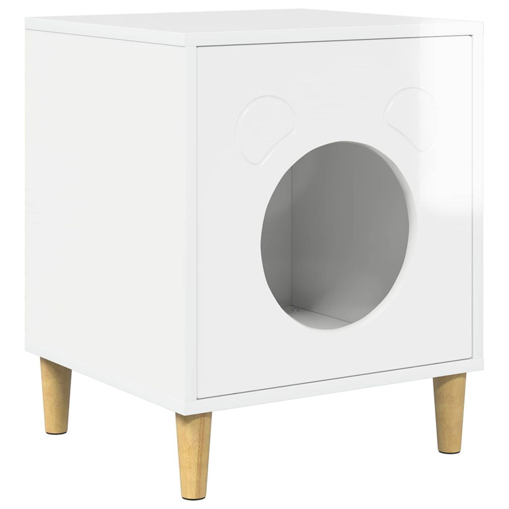 Maison pour chat blanc brillant 42,5 x 40 x 53 cm