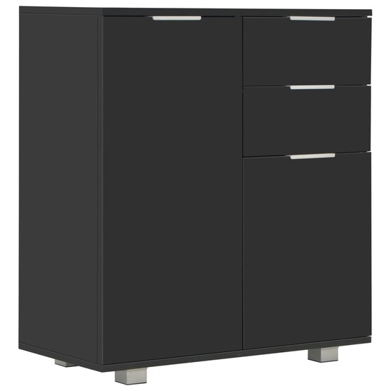 Buffet bahut commode armoire meuble de rangement organisateur cuisine salle de séjour salon brillant 71 x 35 x 80 cm bois d'i