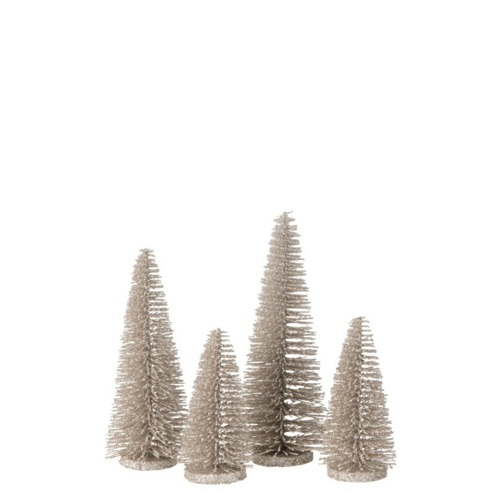 Lot de 4 sapins de noël artificiel en plastique gris h9 à 15 cm h15