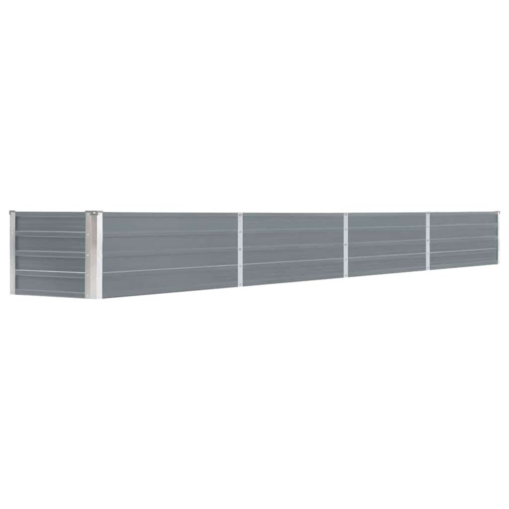 Lit surélevé de jardin acier galvanisé 320x40x45 cm gris