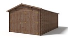 Garage en bois - 21m2 - 3,50x6m - imprégnée - ep. 28mm - couleur: marron