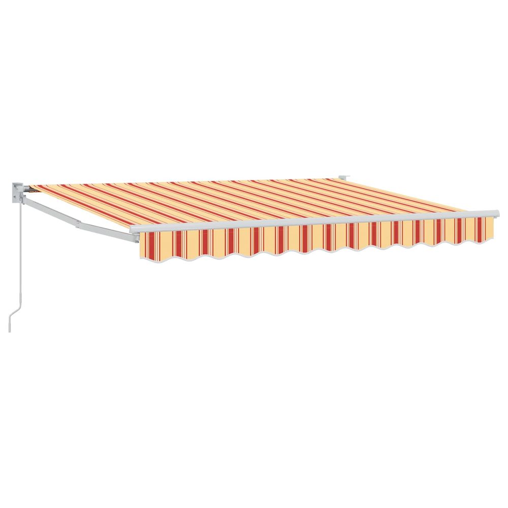 Auvent rétractable jaune, orange et blanc 3,5 x 2 m
