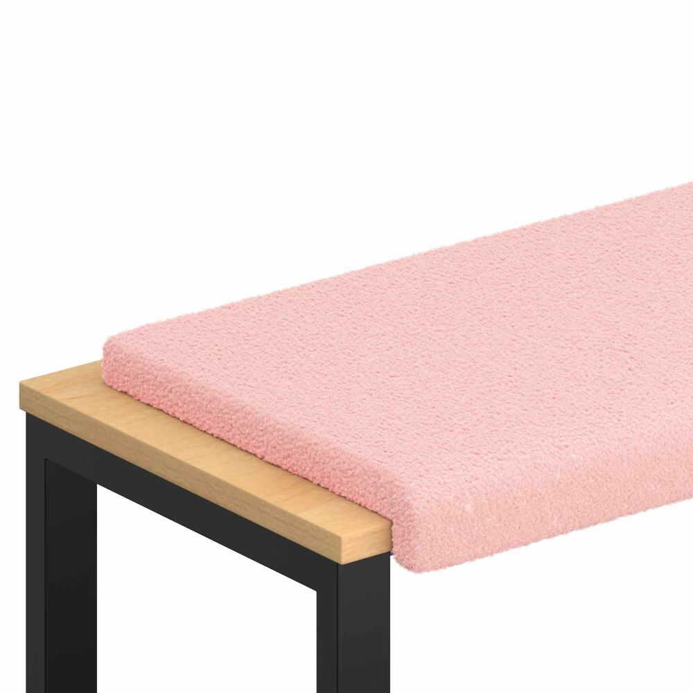 Coussin de banc tissu sherpa rose profondeur 35 cm