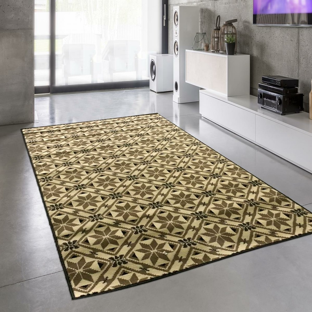 Tapis chambre 60x110 tissé ivoire rectangle lyn49 carode