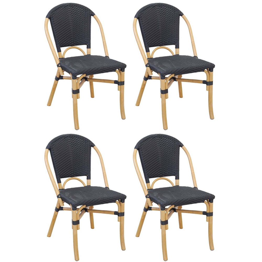 Chaise d'extérieur en rotin et résine (lot de 4)