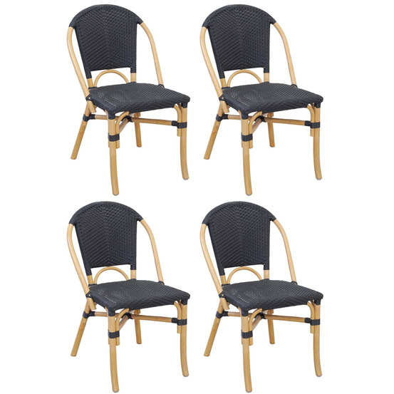 Chaise d'extérieur en rotin et résine (lot de 4)