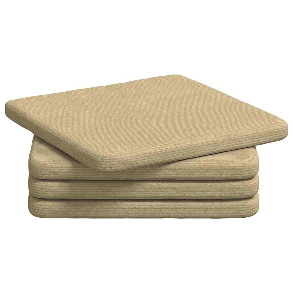 Coussins de siège 4 pc tissu en velours côtelé vert gris