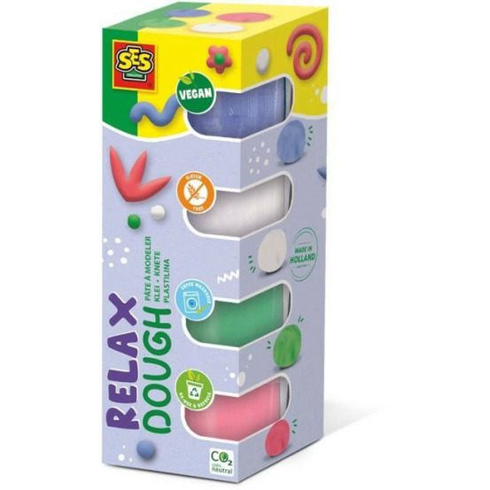 Pâte a modeler - - feel good - relax (4x90gr) - végane - lavable - souple