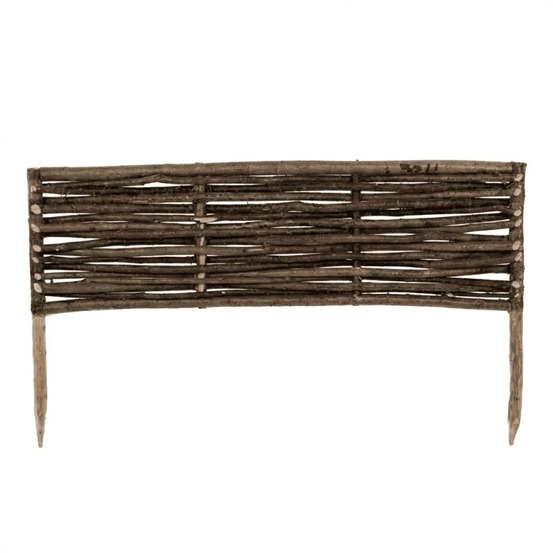 Bordure pour potager - noisetier tressage horizontal - avec piquets - 40x75 cm