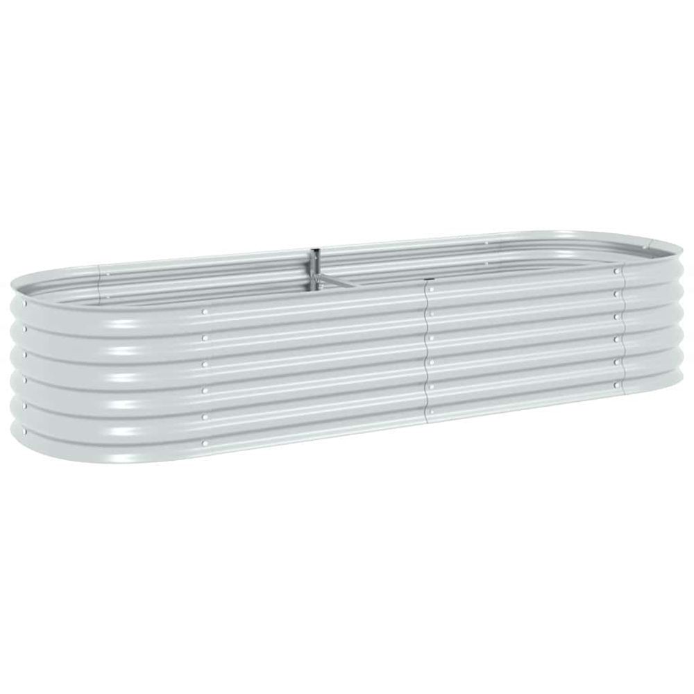 Lit surélevé de jardin 240x80x44 cm acier galvanisé argenté
