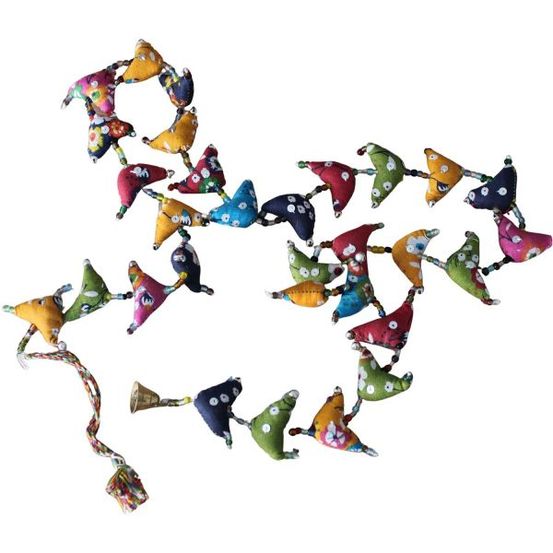 Embrase pour rideaux en tissu triangles colorés
