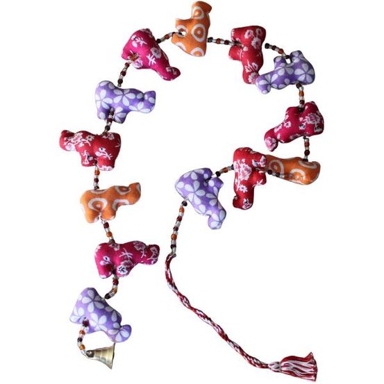 Embrase pour rideaux en tissu coloré éléphants