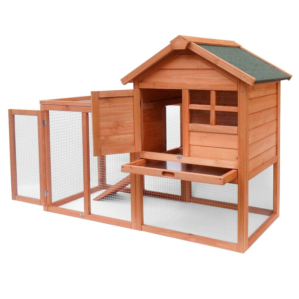 Cabane clapier à lapins rongeurs poulailler lapinière ou autres petits animaux en bois 870 x 465 x 1600 mm