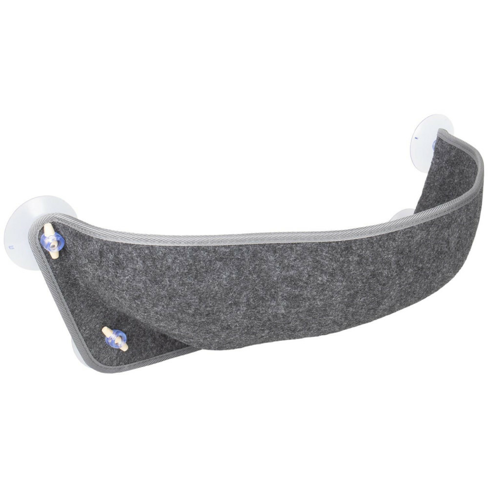 Hamac pour fenêtres large benji en feutre gris 67 x 24. 5 x 22 cm pour chat.
