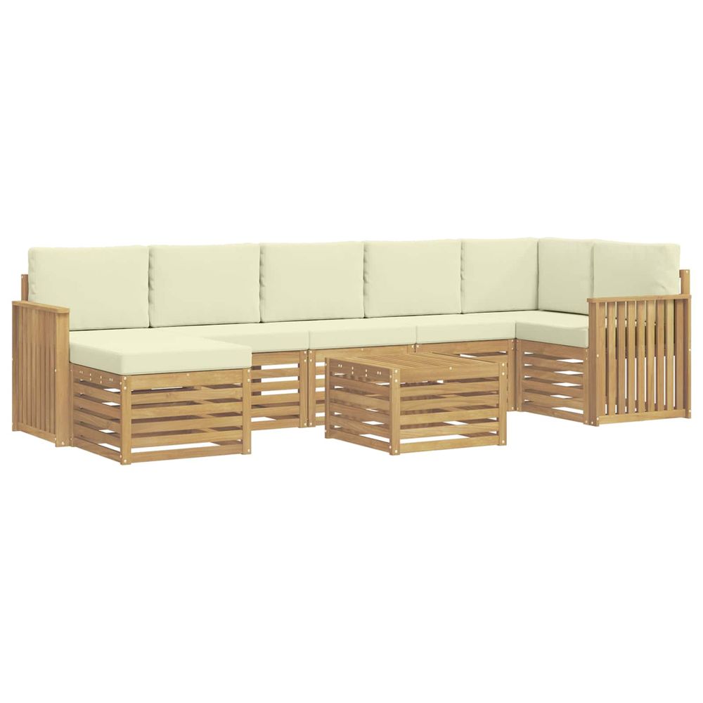 Ensemble de canapés d'extérieur 8 pc blanc et crème polyester