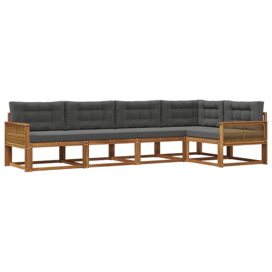 Ensemble de canapés d'extérieur 5 pc naturel et anthracite