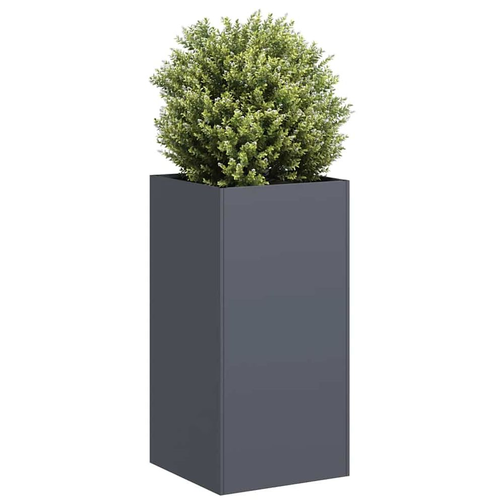 Jardinière haute en acier pour jardin terrasse anthracite 40x40x80 cm
