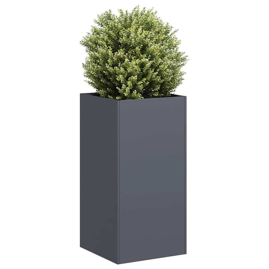 Jardinière haute en acier pour jardin terrasse anthracite 40x40x80 cm