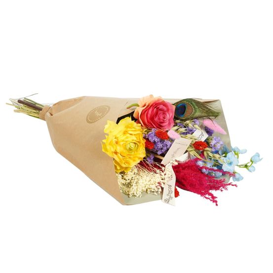 Fleurs sérchées & soie - summer party - h55 cm