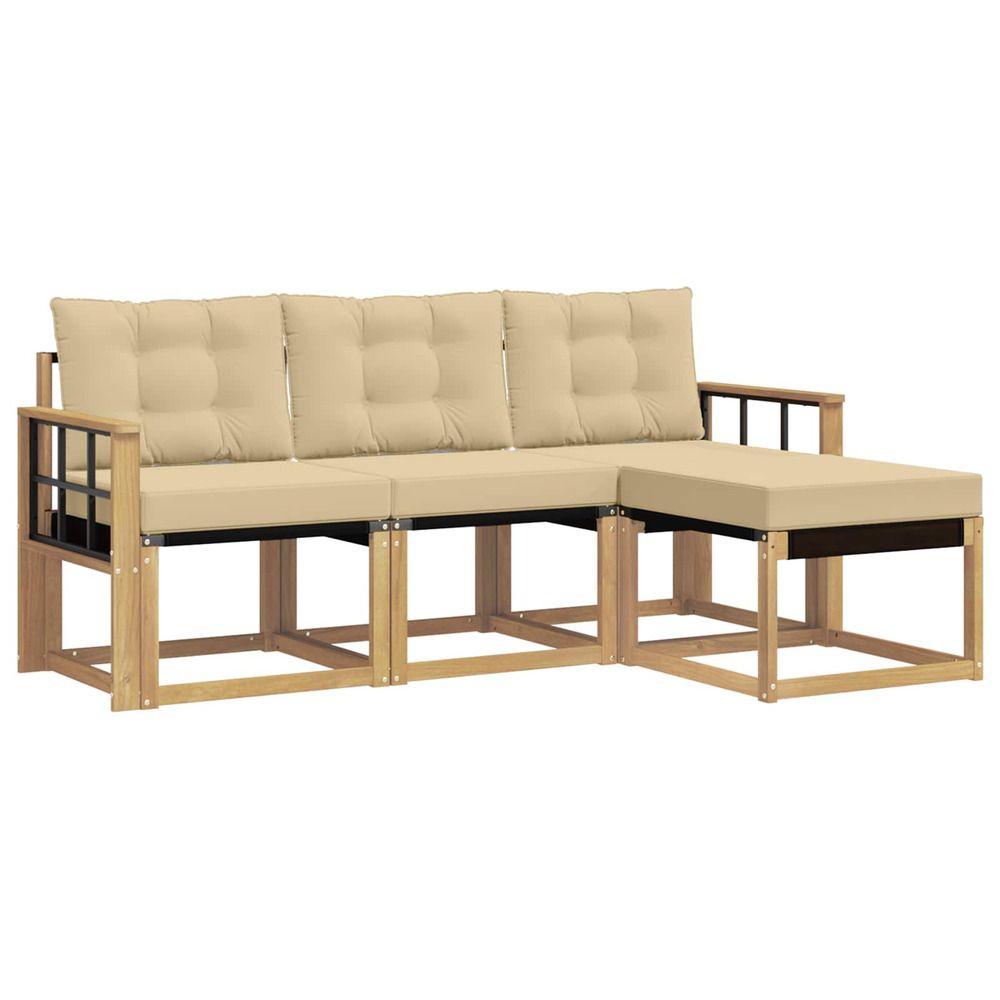 Ensemble de canapés d'extérieur 4 pc blanc et beige