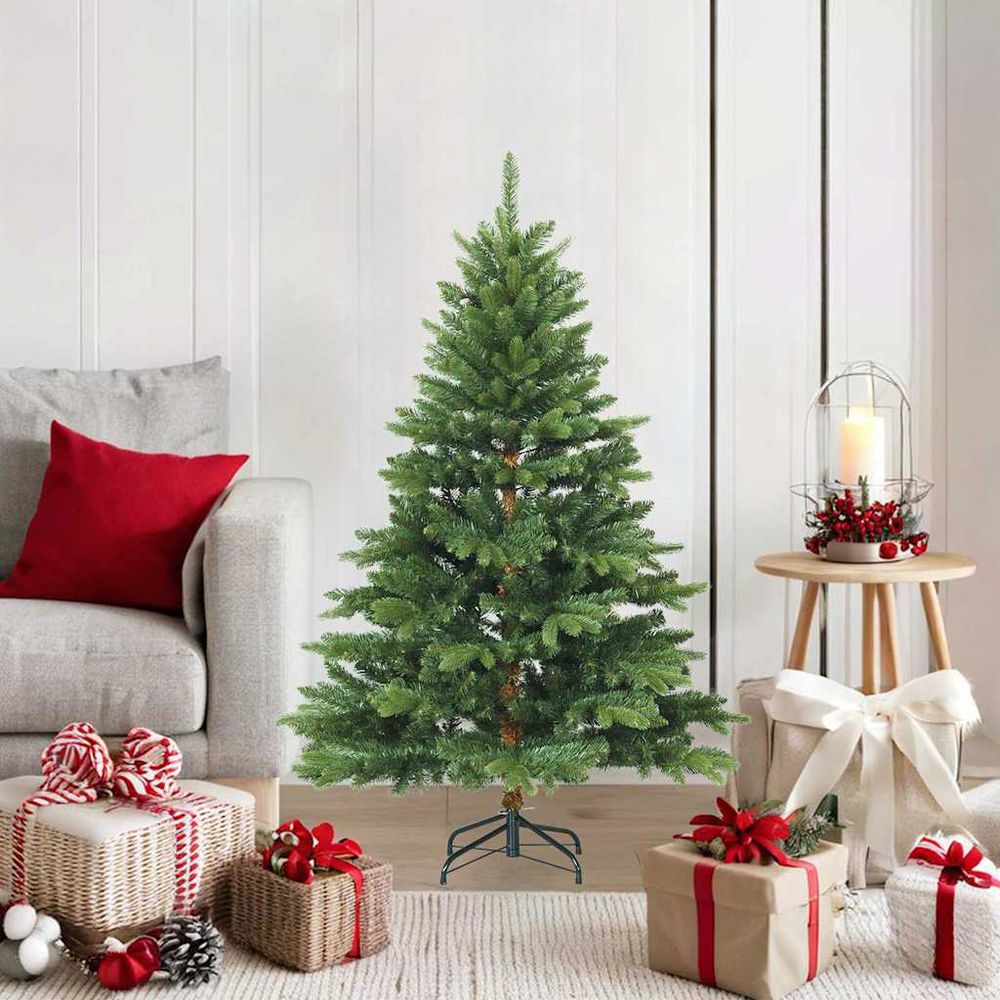 Sapin de noël artificiel réaliste en pvc pour intérieur extérieur vert 120 cm
