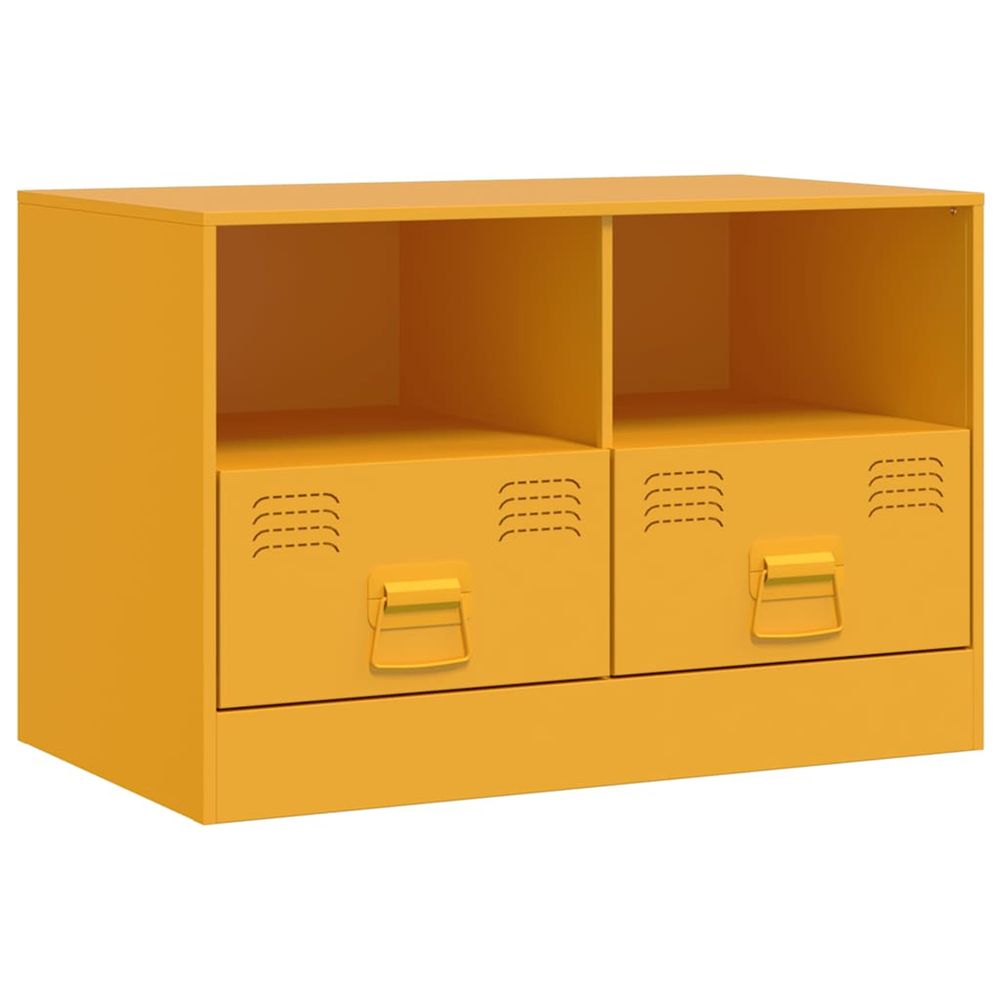 Meuble tv jaune moutarde 67x39x44 cm acier