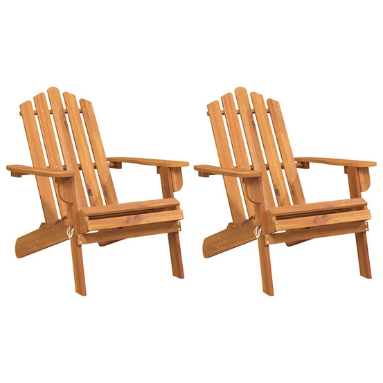 Chaises adirondack de jardin lot de 2 bois massif d'acacia