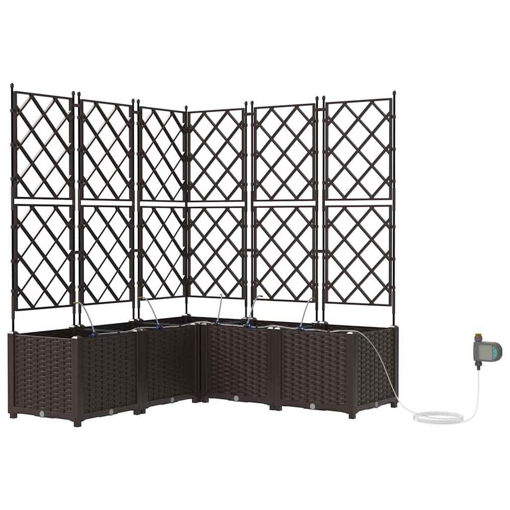 Cache-pot de jardin 5 pc marron 120 x 120 x 142 cm pp