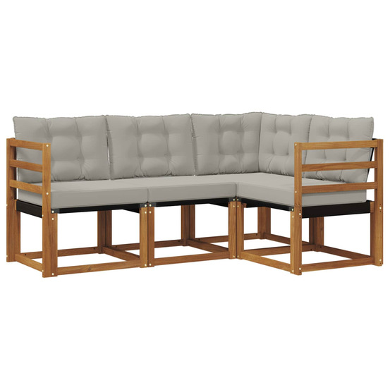 Ensemble de canapés d'extérieur 4 pcs gris naturel et clair