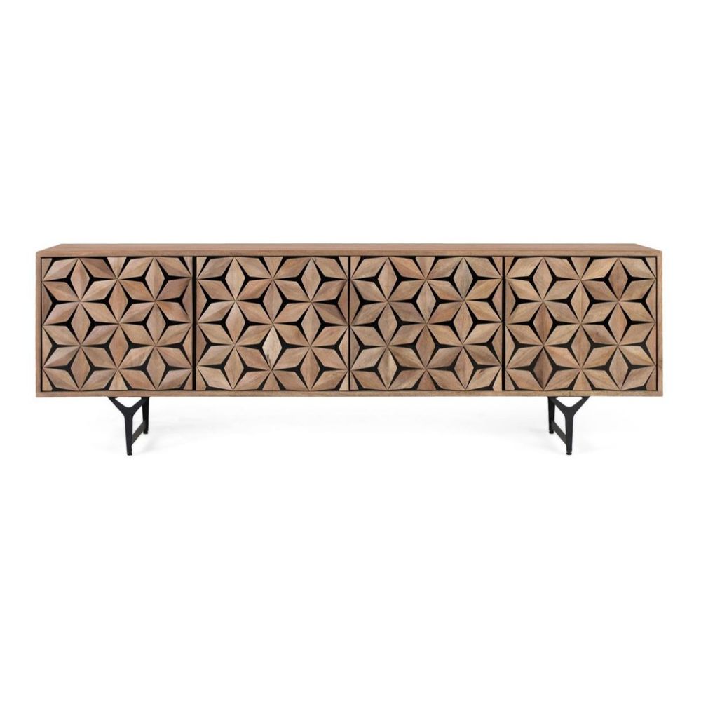 Meuble tv bois marron - théalie décoration d'autrefois