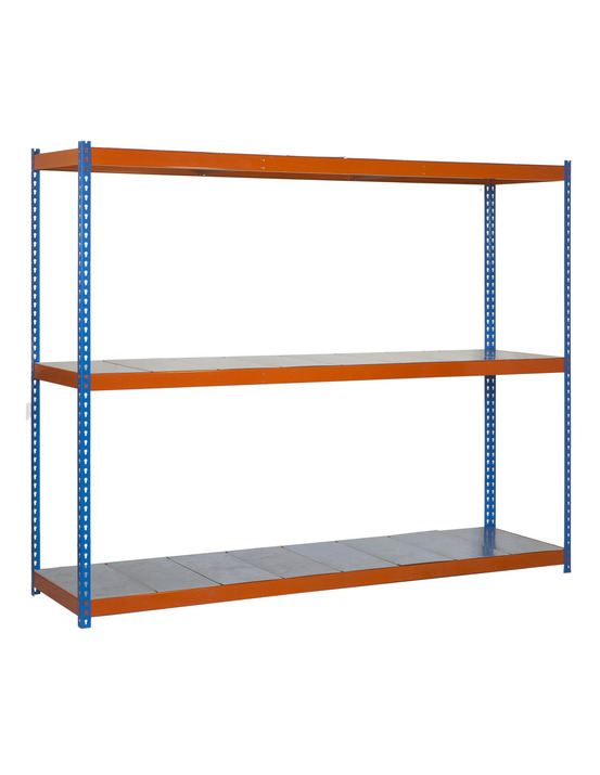 Etagère sans vis ecoforte 1506-3 metal bleu/orang/galva bleu/orange/galva 2000x1500x600 - simonrack