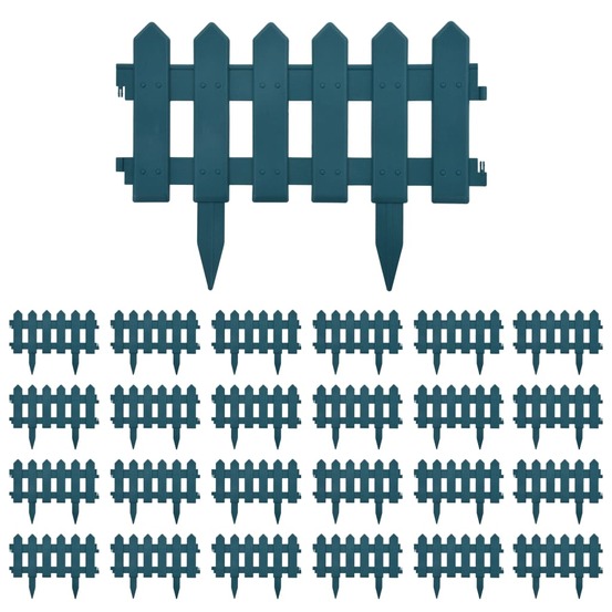 Bordures de pelouse 25 pcs vert 10 m pp