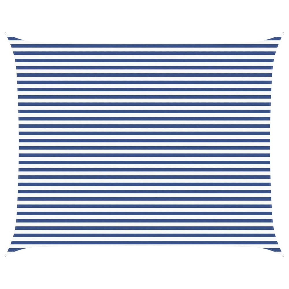 Voile d'ombre bleu et blanc 4 x 5 m 100 % polyester oxford