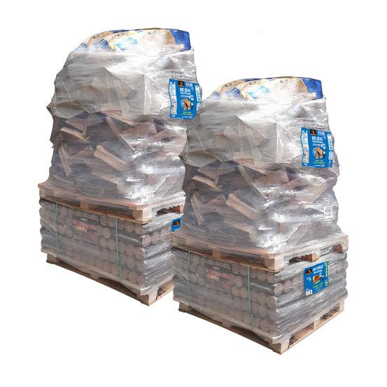 Lot de 2 packs découverte woodstock soit 80 packs de bûches densifies + 2 600 dm de bûches 30 cm + allumage offert
