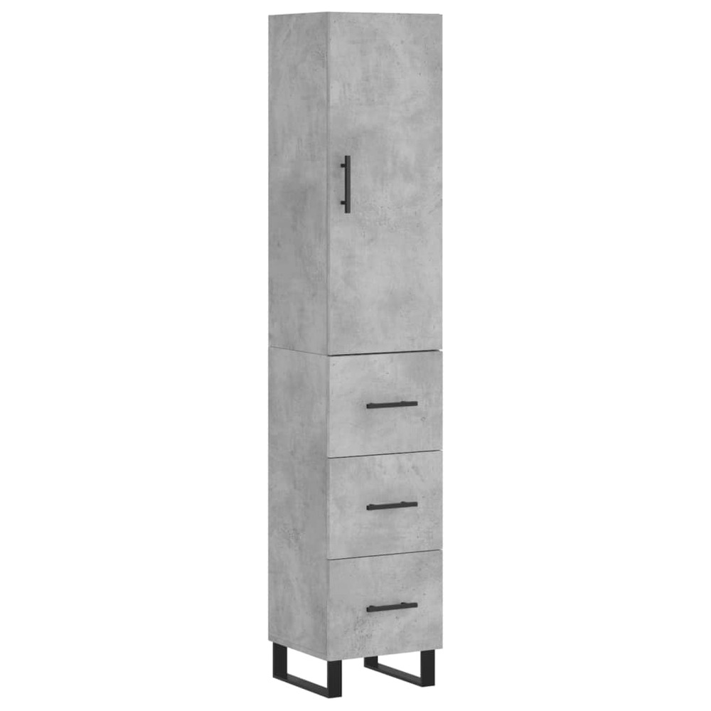 Buffet bahut commode armoire meuble de rangement organisateur cuisine salle de séjour salon haut 34,5 x 34 x 180 cm bois d'in