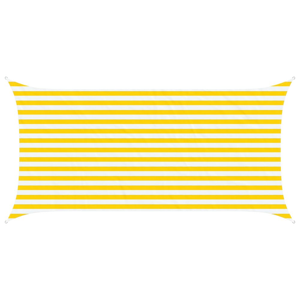 Voile d'ombre jaune et blanc 2 x 4 m 100 % polyester oxford