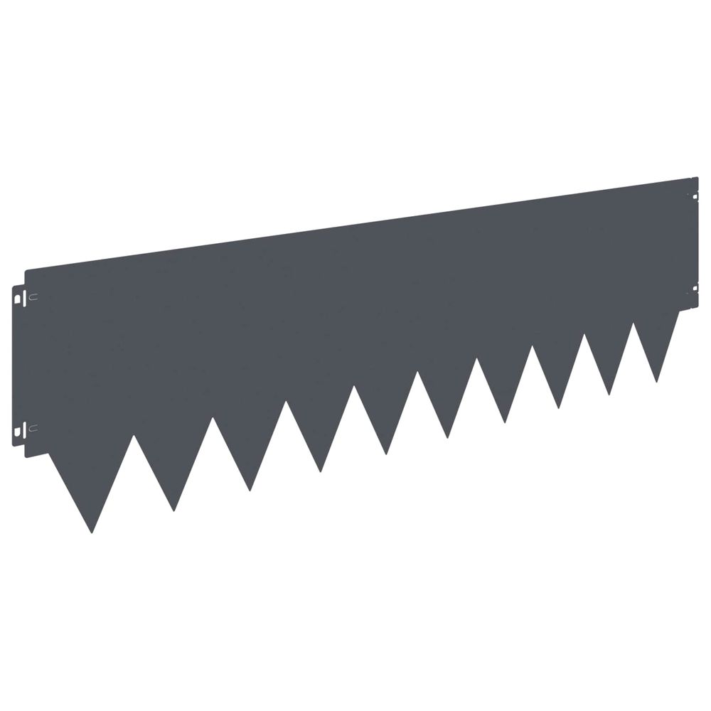 Bordure de pelouse 10 pc 103 x 30 cm acier anthracite