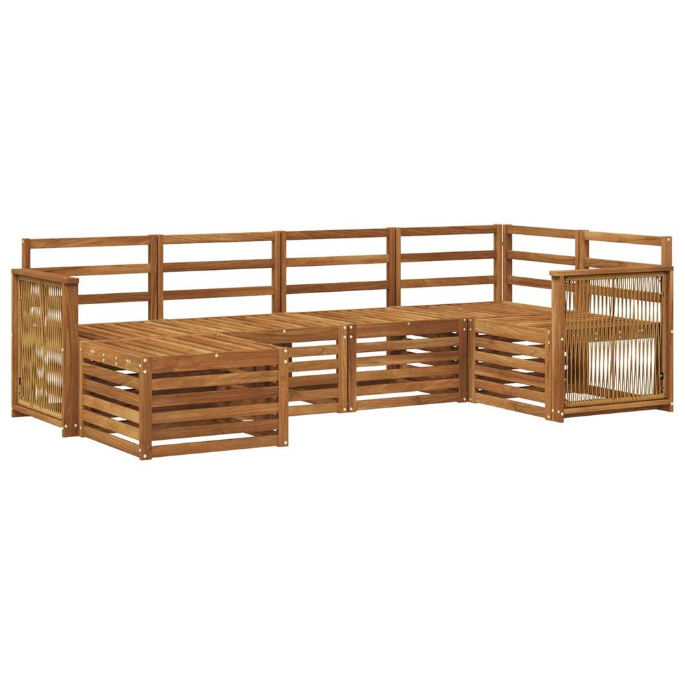 Ensemble de canapé d'angle 5 pcs naturel bois d'acacia massif