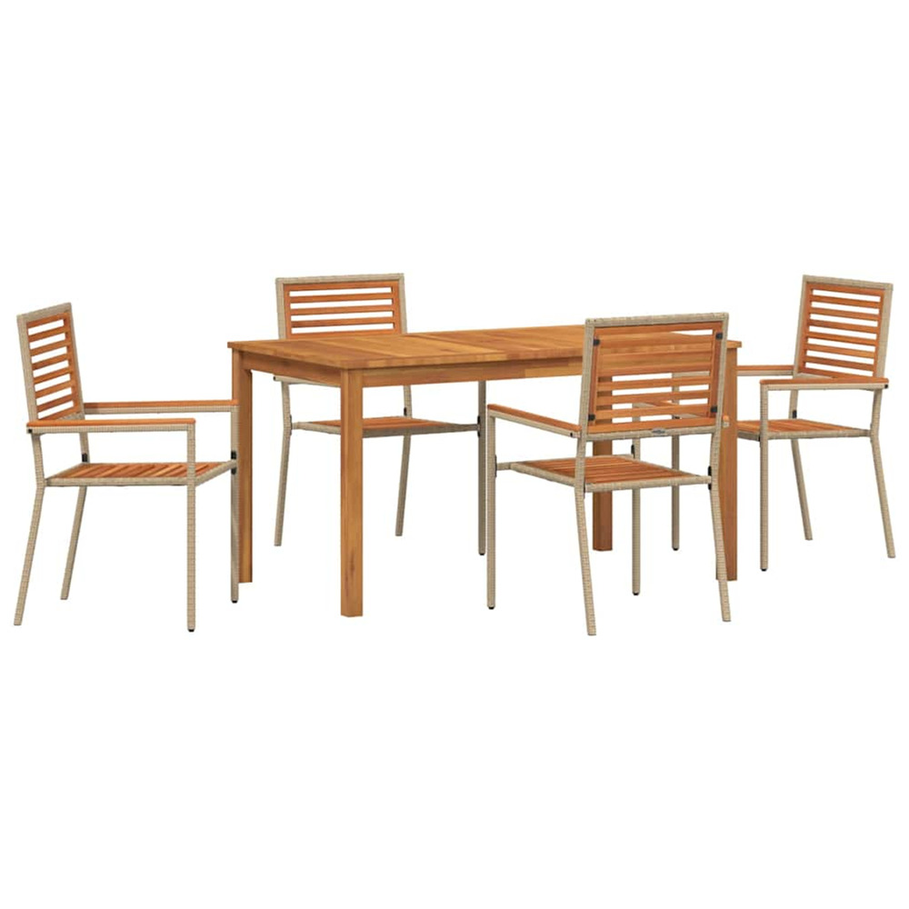 Ensemble de salle à manger pour jardin 5 pcs beige