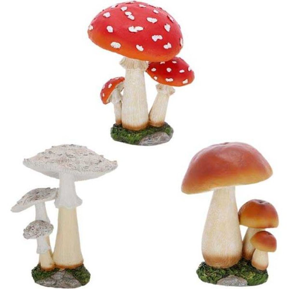 Champignons en résine (lot de 3) 21 cm
