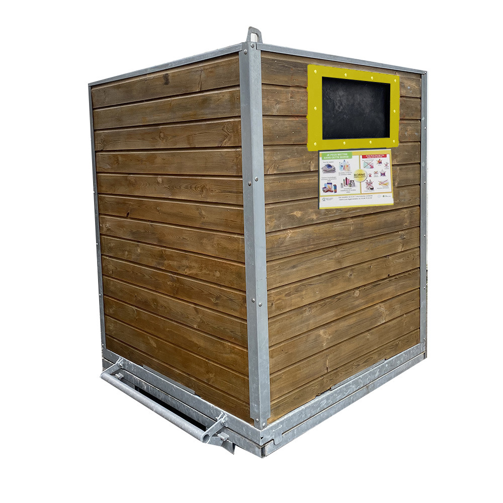 Colonne aérienne d'apport volontaire 4m3 simple crochet bois sylvio