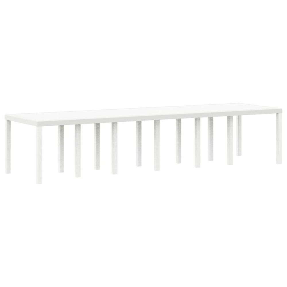 Table de jardin blanc 350 x 100 x 74 cm polyrotin