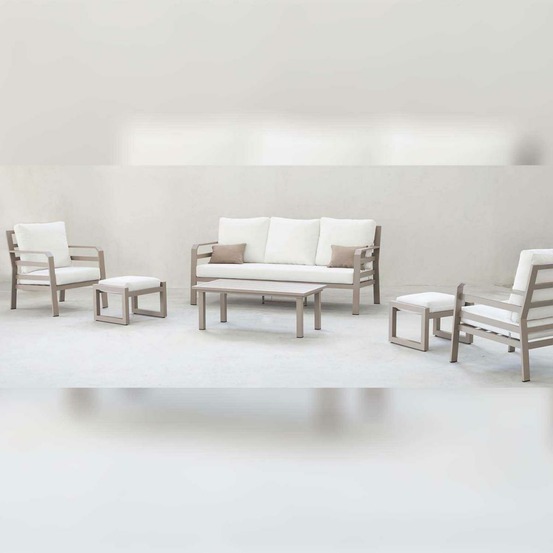 Salon de jardin détente en aluminium 5 places kravi